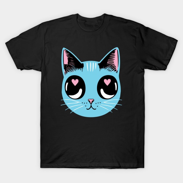 Transgender Pride Cat - Heart Eyes T-Shirt by KittenMe Designs